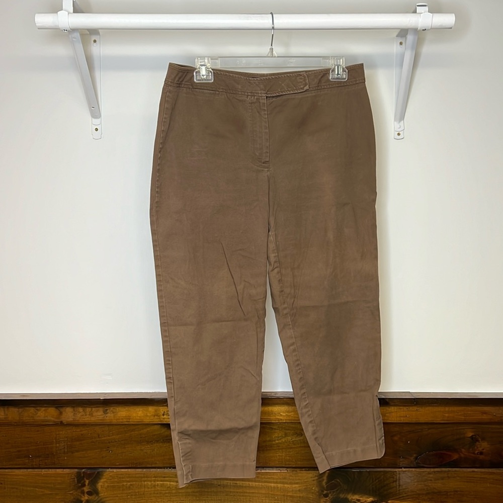 Talbots Brown Stretch Ankle Pants- 16